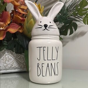 Rae Dunn Bunny Jelly Beans Ceramic Canister - White